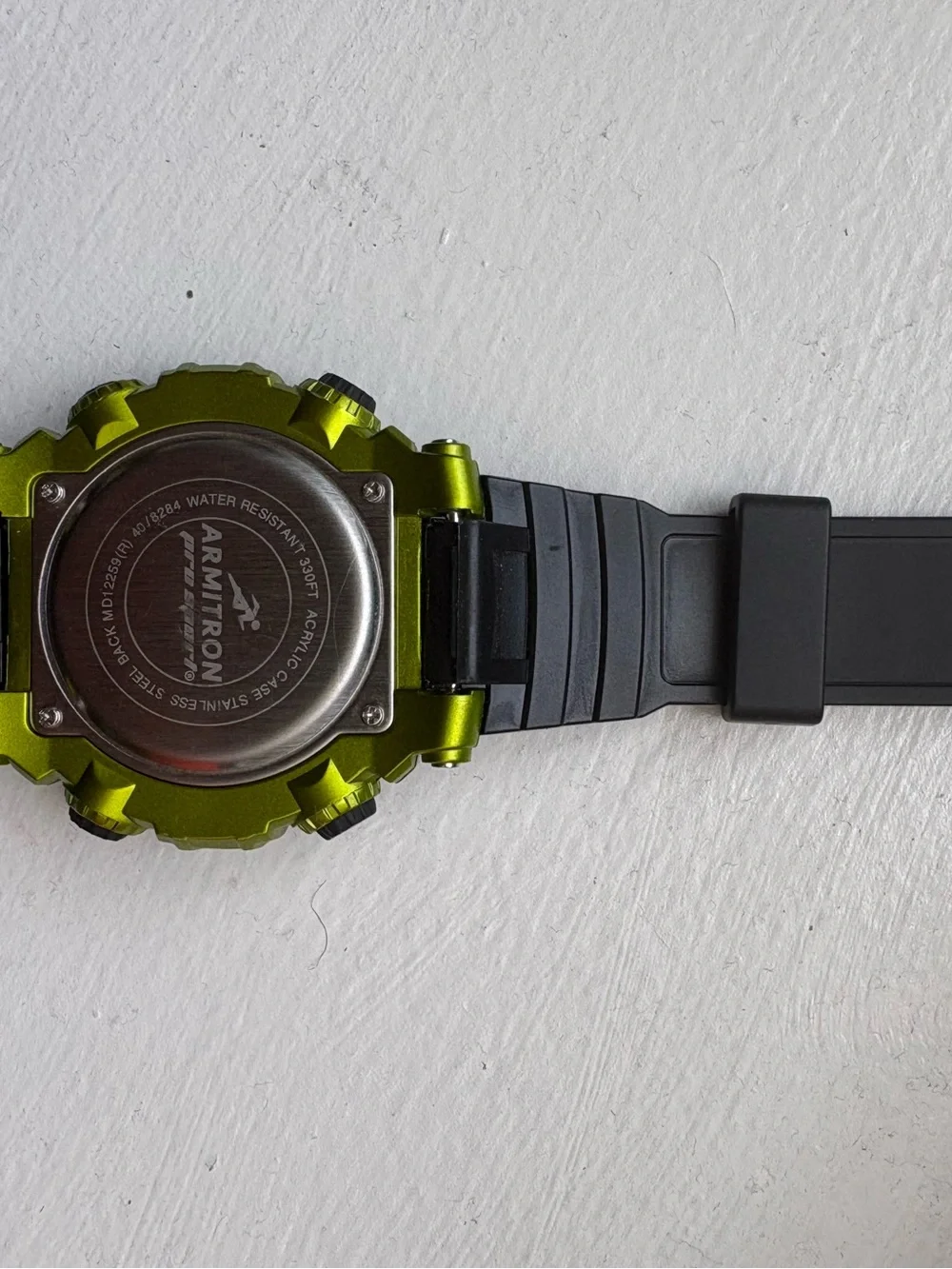 Armitron 40/8284LGN,  Men's Black Resin Watch, 100 Meter WR, Chronograph, Alarm